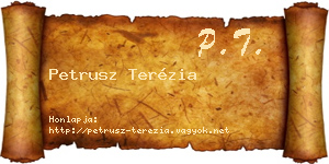 Petrusz Terézia névjegykártya
